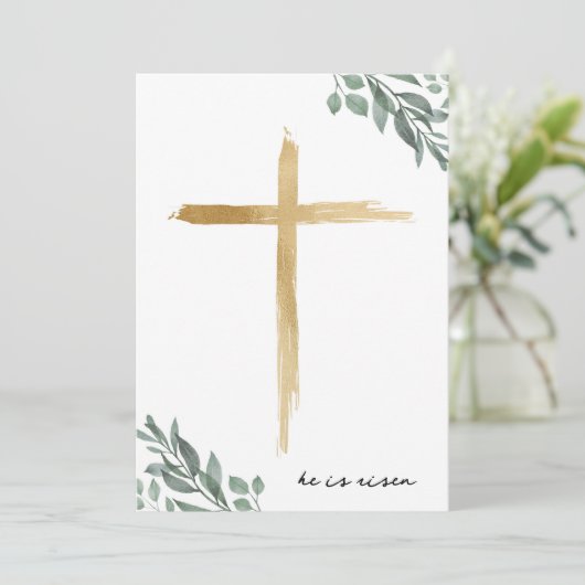 Religieuze Pasen Kruis Groet Bijbel Kaart (Staand voorkant)