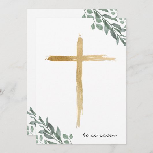 Religieuze Pasen Kruis Groet Bijbel Kaart (Voorkant / Achterkant)