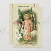 Religieuze Pasen Lente Pascha Brunch Viering Kaart (Voorkant / Achterkant)