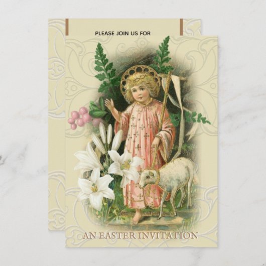 Religieuze Pasen Lente Pascha Brunch Viering Kaart (Voorkant / Achterkant)