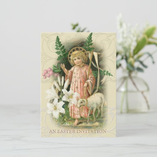 Religieuze Pasen Lente Pascha Brunch Viering Kaart (Staand voorkant)