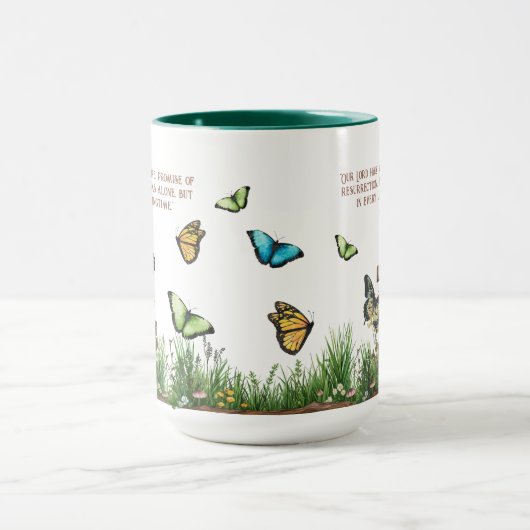 Religieuze Pasen Opstanding Lente citaat 15oz Mok (Midden)