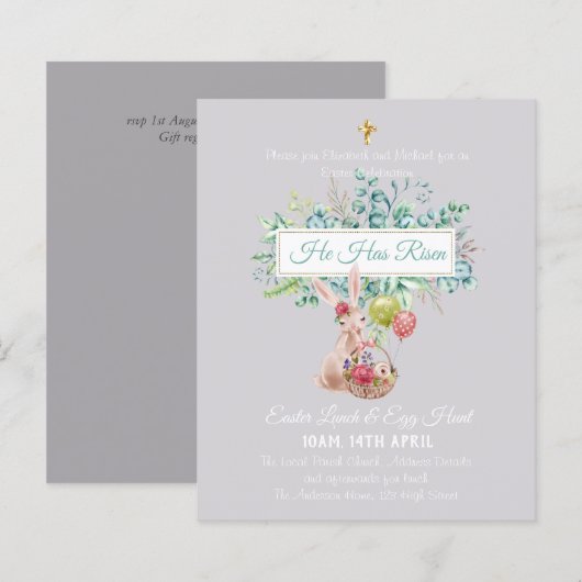 Religieuze Pasen Uitnodigingsbudget (Voorkant / Achterkant)