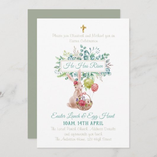 Religieuze Pasen Uitnodigingsbudget (Voorkant / Achterkant)