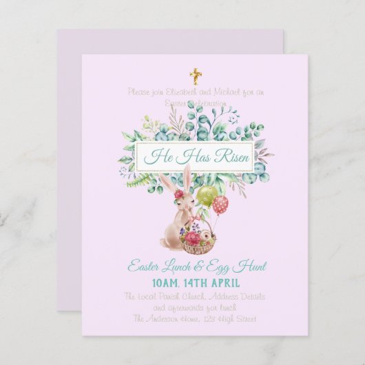 Religieuze Pasen Uitnodigingsbudget (Voorkant / Achterkant)