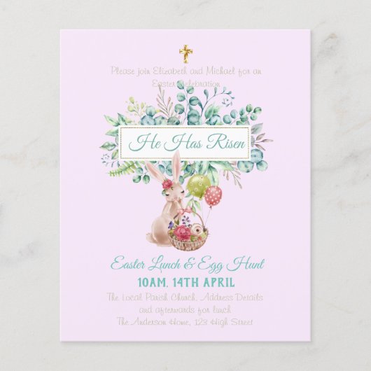 Religieuze Pasen Uitnodigingsbudget (Voorkant)