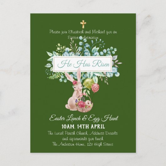 Religieuze Pasen Uitnodigingsbudget Briefkaart (Voorkant)