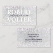 Religieuze pastor Kaart in witte glinsterende snee Visitekaartje (Voorkant / Achterkant)