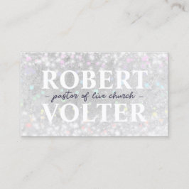 Religieuze pastor Kaart in witte glinsterende snee Visitekaartje