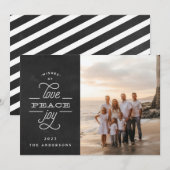 Religieuze Peace Love Joy Chalk kerstfoto Feestdagenkaart (Voorkant / Achterkant)
