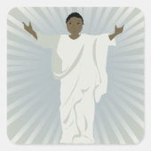 Religieuze persoon met uitgestrekte wapens vierkante sticker (Voorkant)