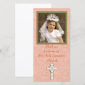 Religieuze Perzikkruis Bedankkaart (Voorkant / Achterkant)