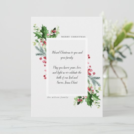 Religieuze platte kerstkaart (Staand voorkant)