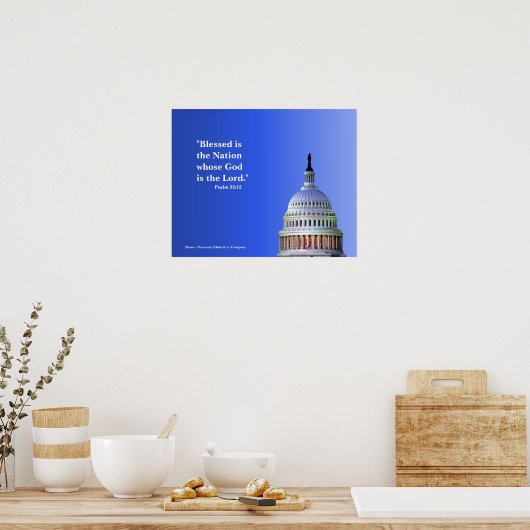 Religieuze Poster -- een Gezegende Natie (Keuken)