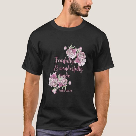 Religieuze psalm op een vruchtbare en wonderbaarli t-shirt (Voorkant)