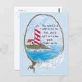 Religieuze Psalm Vuurtoren Oceaan Briefkaart (Voorkant / Achterkant)