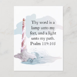 Religieuze Psalm Waterverf Vuurtoren Briefkaart