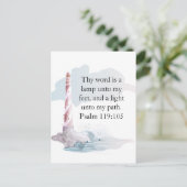 Religieuze Psalm Waterverf Vuurtoren Briefkaart (Staand voorkant)