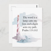 Religieuze Psalm Waterverf Vuurtoren Briefkaart (Voorkant / Achterkant)