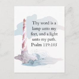 Religieuze Psalm Waterverf Vuurtoren Briefkaart