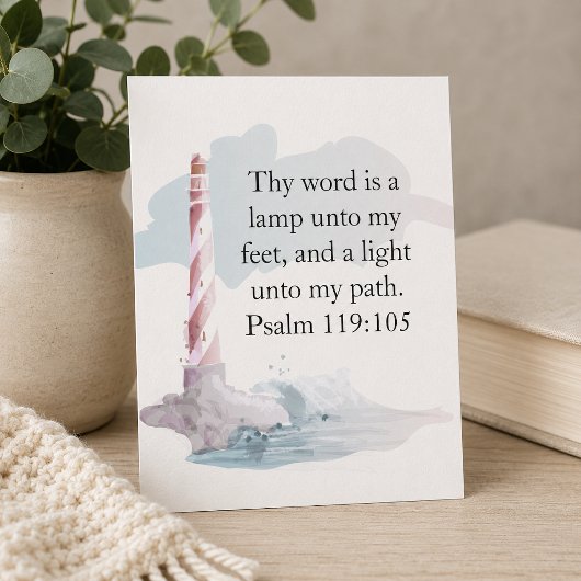 Religieuze Psalm Waterverf Vuurtoren Briefkaart