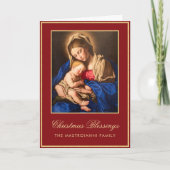 Religieuze Red Gold Madonna en kerstmis Feestdagen Kaart (Voorkant)
