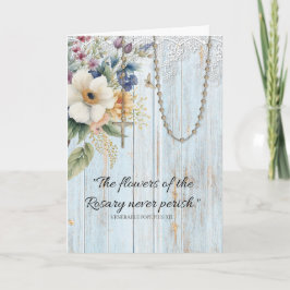 Religieuze Rosary Floral Bouquet Prayer Kaart