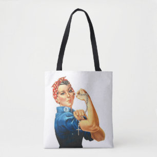 Religieuze Rosie de Riveter katholieke Rosary Tote Bag