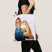 Religieuze Rosie de Riveter katholieke Rosary Tote Bag (Dichtbij)