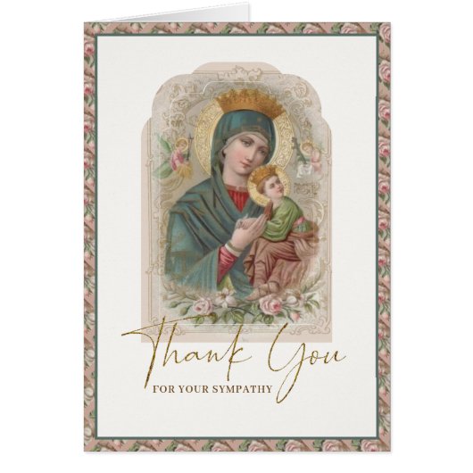 Religieuze rouwkaarten dank je wel Maagd Maria (Voorkant)
