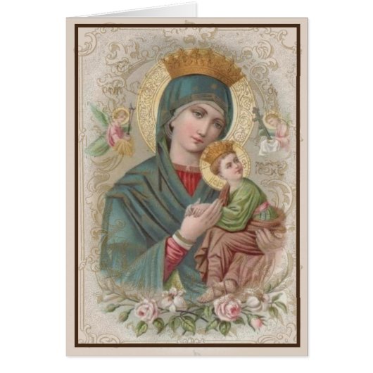 Religieuze rouwkaarten dank je wel Maagd Maria (Voorkant)