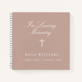 Religieuze roze in het liefhebben van geheugen beg notitieboek