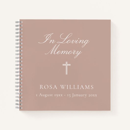 Religieuze roze in het liefhebben van geheugen beg notitieboek (Voorkant)