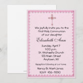 Religieuze roze kruis kaart (Voorkant / Achterkant)