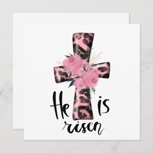 Religieuze Roze Meisjes Christelijke Baptisme Uitn Kaart (Voorkant / Achterkant)