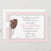 Religieuze roze Rosary Beads Kaart (Voorkant / Achterkant)