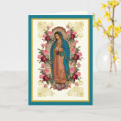 Religieuze Rozen Maagd Guadalupe Spaans Kaart (Gele Bloem)
