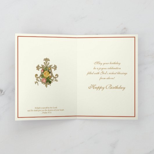 Religieuze  Rozen Marian Cross Kaart (Binnen)