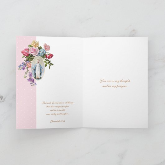 Religieuze Rozen Rosary Floral katholiek Kaart (Binnen)