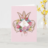 Religieuze  Rozen Rosary Floral katholiek Kaart (Gele Bloem)