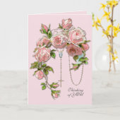 Religieuze  Rozen Rosary Floral katholiek  Kaart (Gele Bloem)