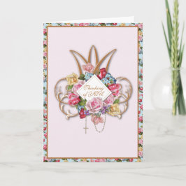 Religieuze  Rozen Rosary Floral katholieke auto Kaart