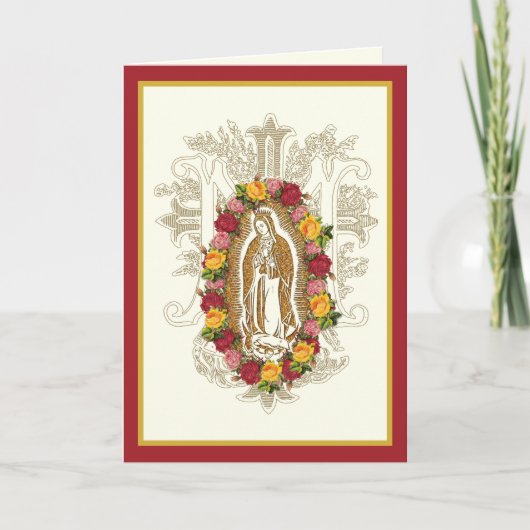 Religieuze Rozen Virgin Guadalupe Spaanse Kaart (Voorkant)