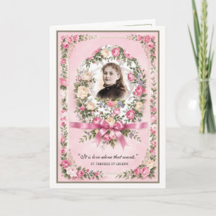 Religieuze Rozenkrans Sint Therese Roze Rozen Gebe Kaart