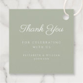 Religieuze Sage Green Cross Christening Bedankjes Labels (Achterkant)