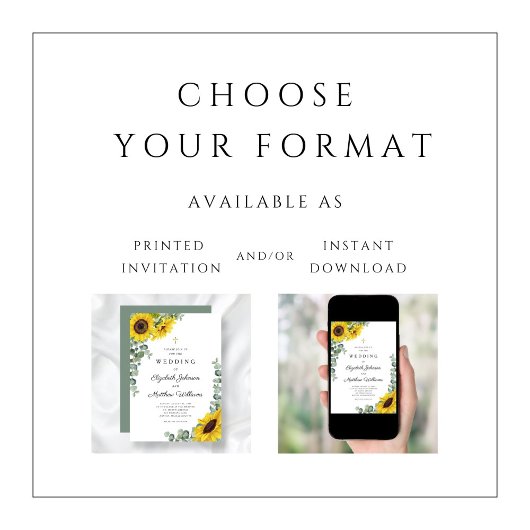 Religieuze Sage Green Sunflower Wedding Kaart