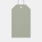 Religieuze saliegroene houten doopkruis cadeaulabel (Achterkant)