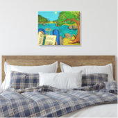 Religieuze schilderijen - Psalm 1 in de Hebreeuwse Canvas Afdruk (Insitu (Slaapkamer))