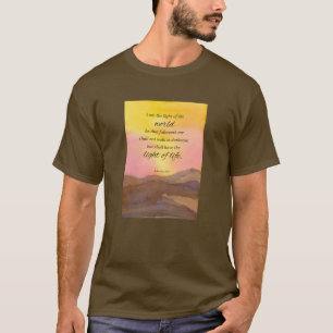Religieuze Schrift Johannes 8:12 Woestijn Zonsonde T-shirt