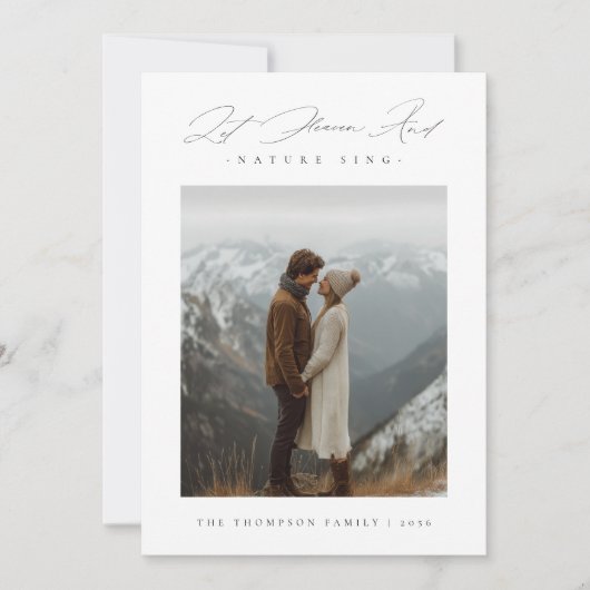 Religieuze script Laat de hemel en de natuur zinge Feestdagenkaart (Voorkant)